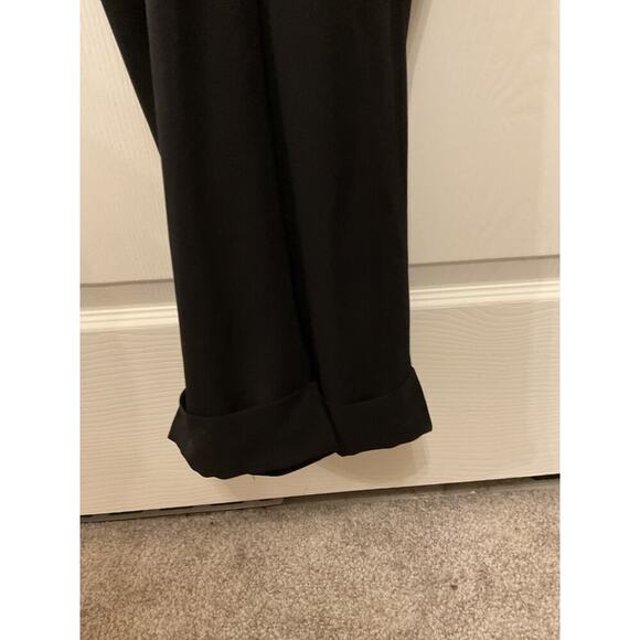 TCEC Crossfront Halter Drawstring Waist Black Women's Jumpsuit, L - Picture 4 of 6